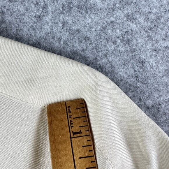 Vintage Pinky & Dianne Silk Top Womens 8 Cream Tuxedo Long Sleeve Button Blouse* - Picture 4 of 15